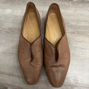 Vintage Gucci snakeskin loafers, 36.5